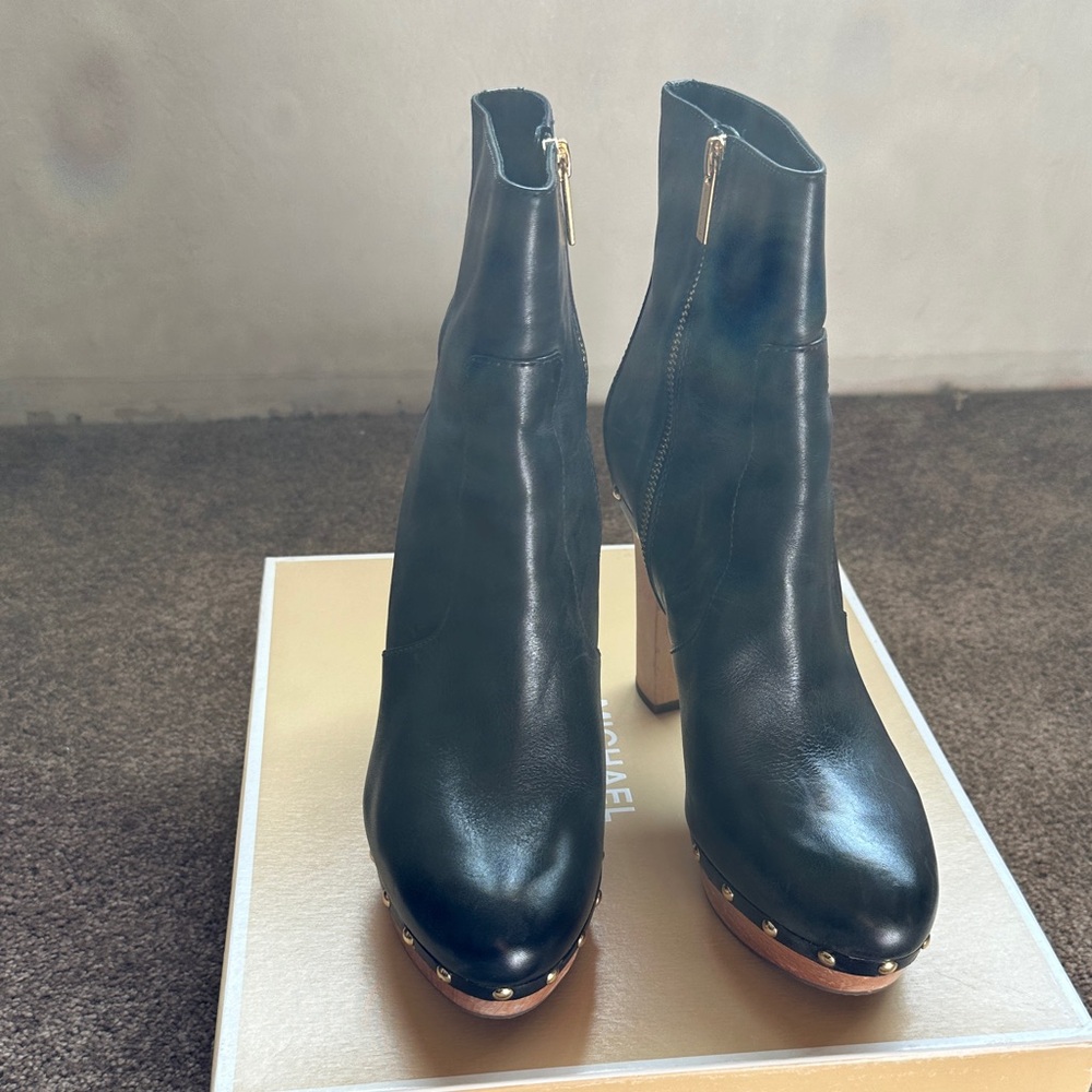Michael Kors Black Leather Heeled Boots